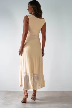 Cellinna Mesh Maxi Dress | Butter Cream