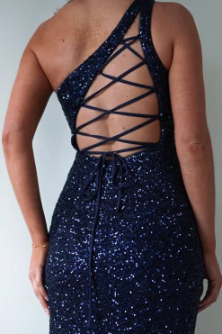 Charley Sequin Bodycon Gown | Navy