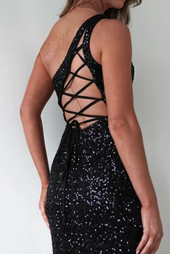 Charley Sequin Bodycon Gown | Black