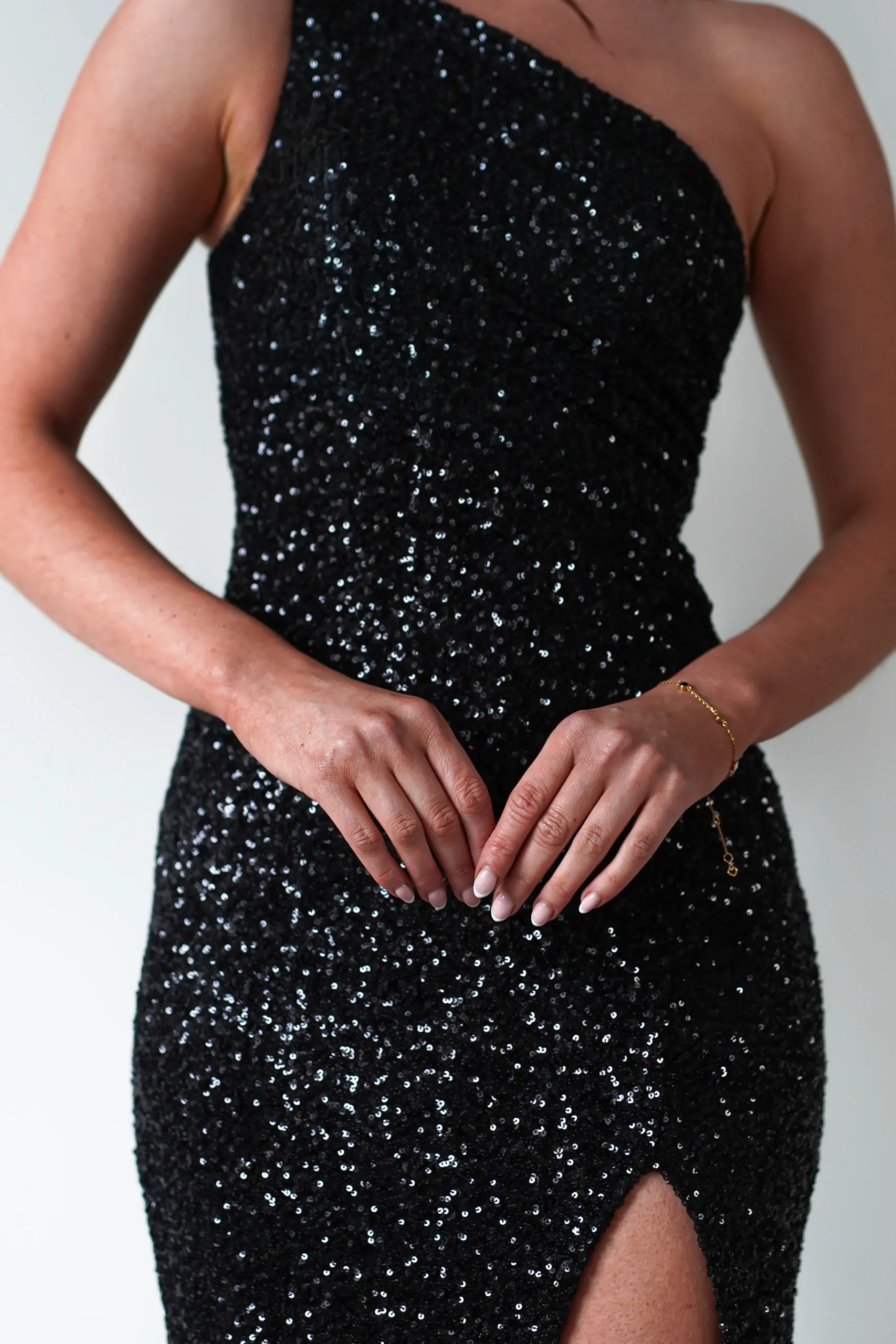 Charley Sequin Bodycon Gown | Black