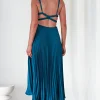 Cheri Pleated Midaxi Dress | Teal