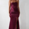 Clydee Soft Corset Maxi Gown | Burgundy