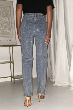 Coleen Sparkle Diamante Jeans | Light Blue