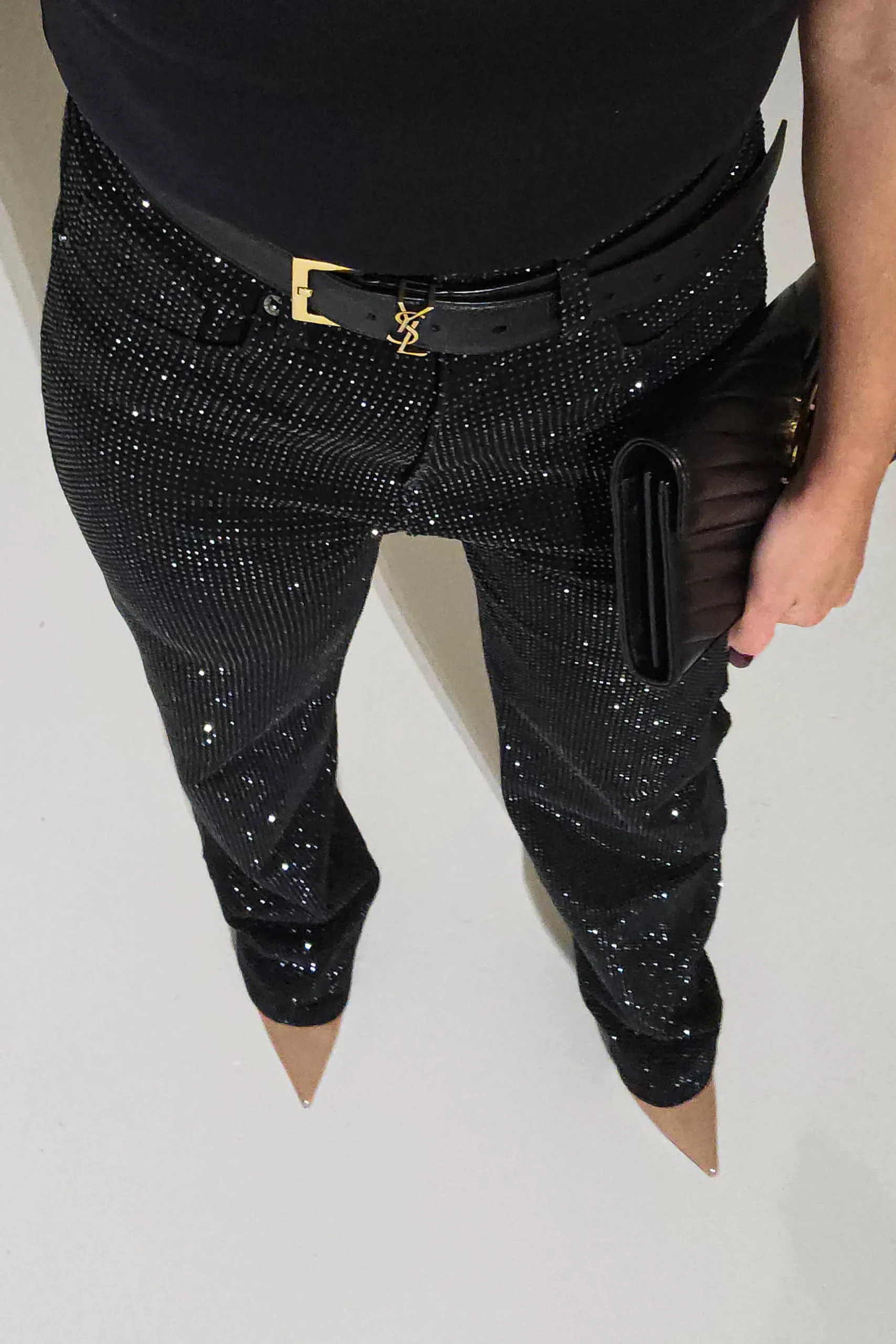 Coleen Sparkle Diamante Jeans | Black