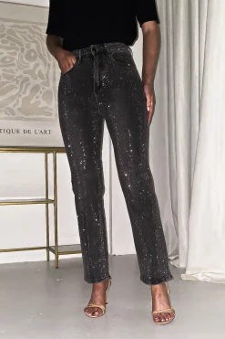 Coleen Sparkle Diamante Jeans | Grey