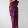 Criselda Bodycon Gathered Maxi Dress | Mixed Print