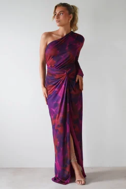 Criselda Bodycon Gathered Maxi Dress | Mixed Print