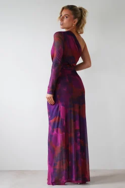 Criselda Bodycon Gathered Maxi Dress | Mixed Print