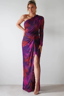Criselda Bodycon Gathered Maxi Dress | Mixed Print
