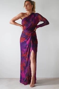 Criselda Bodycon Gathered Maxi Dress | Mixed Print