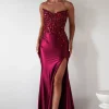 Dallas Luxe Embellished Gown | Dark Wine
