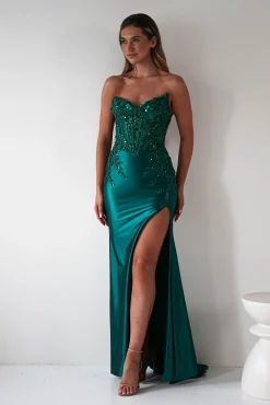 Dallas Luxe Embellished Gown | Emerald Green