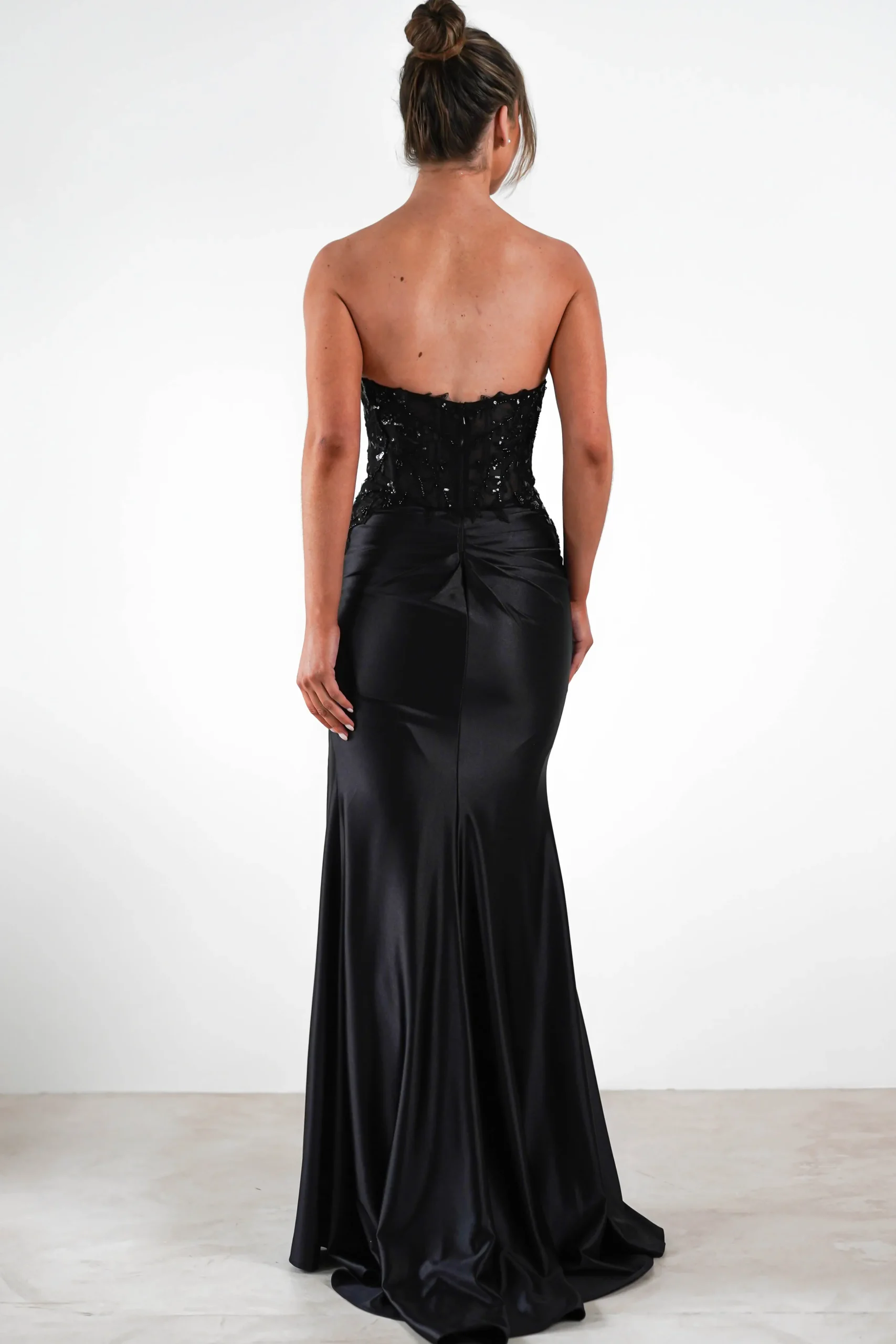 Dallas Luxe Embellished Gown | Black