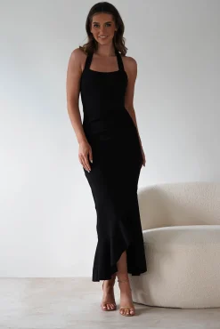 Damaris Textured Midi Dress | Black