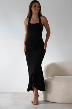 Damaris Textured Midi Dress | Black