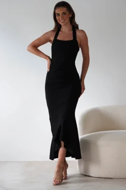 Damaris Textured Midi Dress | Black