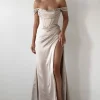 Dionne Soft Coset Maxi Gown | Champagne