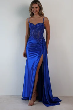 Diva Embellished Corset Gown | Royal Blue