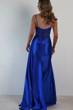 Diva Embellished Corset Gown | Royal Blue
