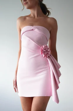 Eilis Textured Mini Dress | Pink