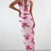Emmaline Floral Bodycon Maxi Dress | Pink