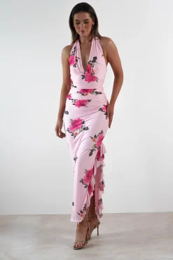 Emmaline Floral Bodycon Maxi Dress | Pink
