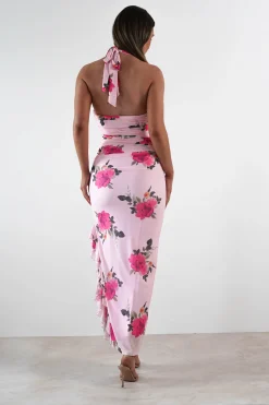 Emmaline Floral Bodycon Maxi Dress | Pink