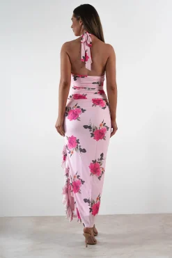 Emmaline Floral Bodycon Maxi Dress | Pink