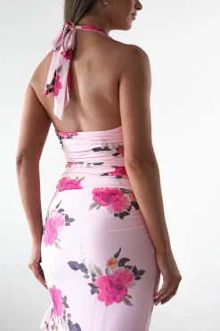 Emmaline Floral Bodycon Maxi Dress | Pink