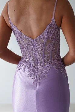 Eternity Glitter Bodycon Gown | Lilac