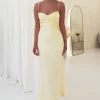 Everleigh Soft Satin Midi Dress | Butter Yellow