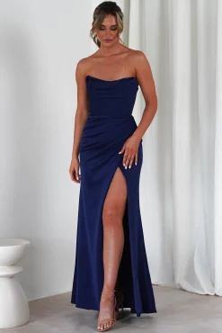 Grasie Bodycon Strapless Gown | Navy