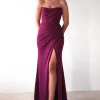 Grasie Bodycon Strapless Gown | Wine