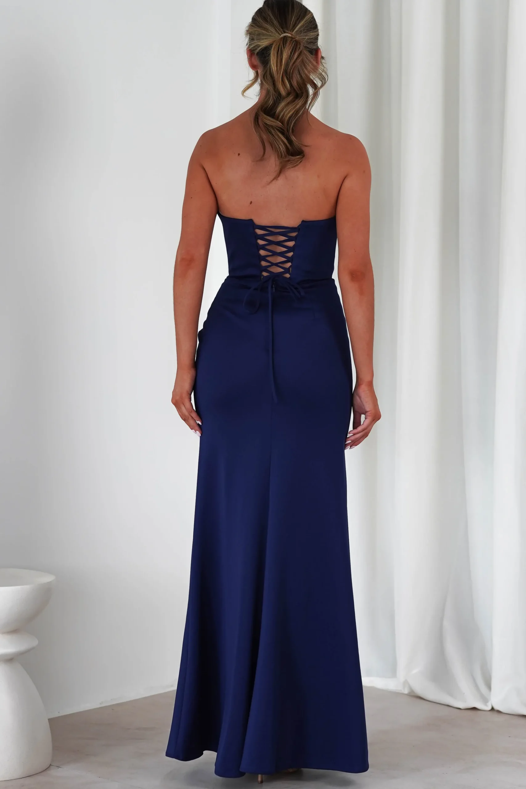 Grasie Bodycon Strapless Gown | Navy