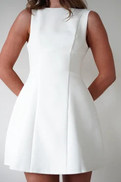 Hannah Structured Mini Dress | White