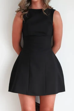 Hannah Structured Mini Dress | Black