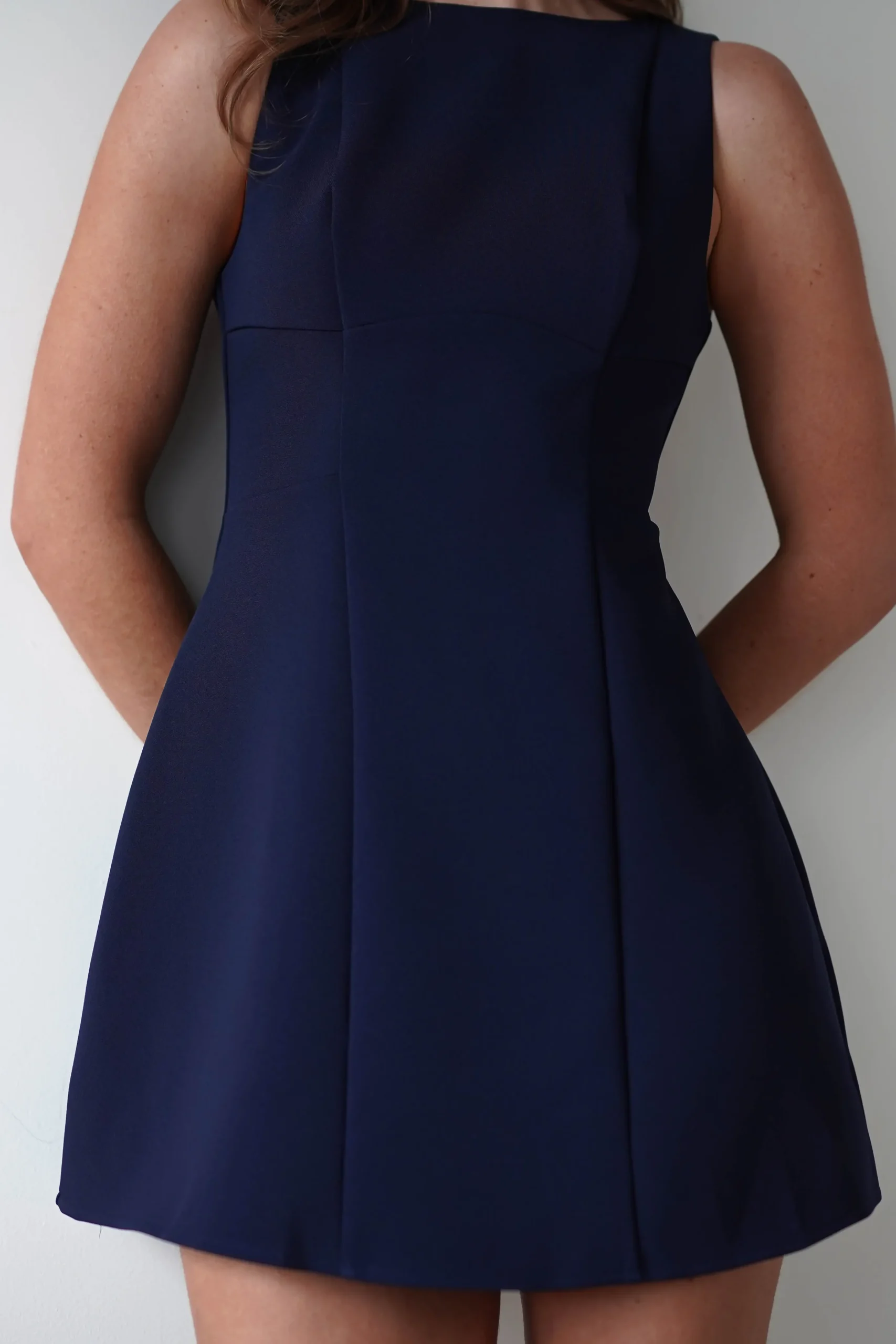 Hannah Structured Mini Dress | Navy