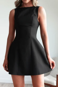 Hannah Structured Mini Dress | Black