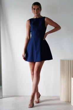 Hannah Structured Mini Dress | Navy
