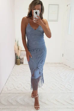 Honey Lace Detail Midi Dress | Periwinkle