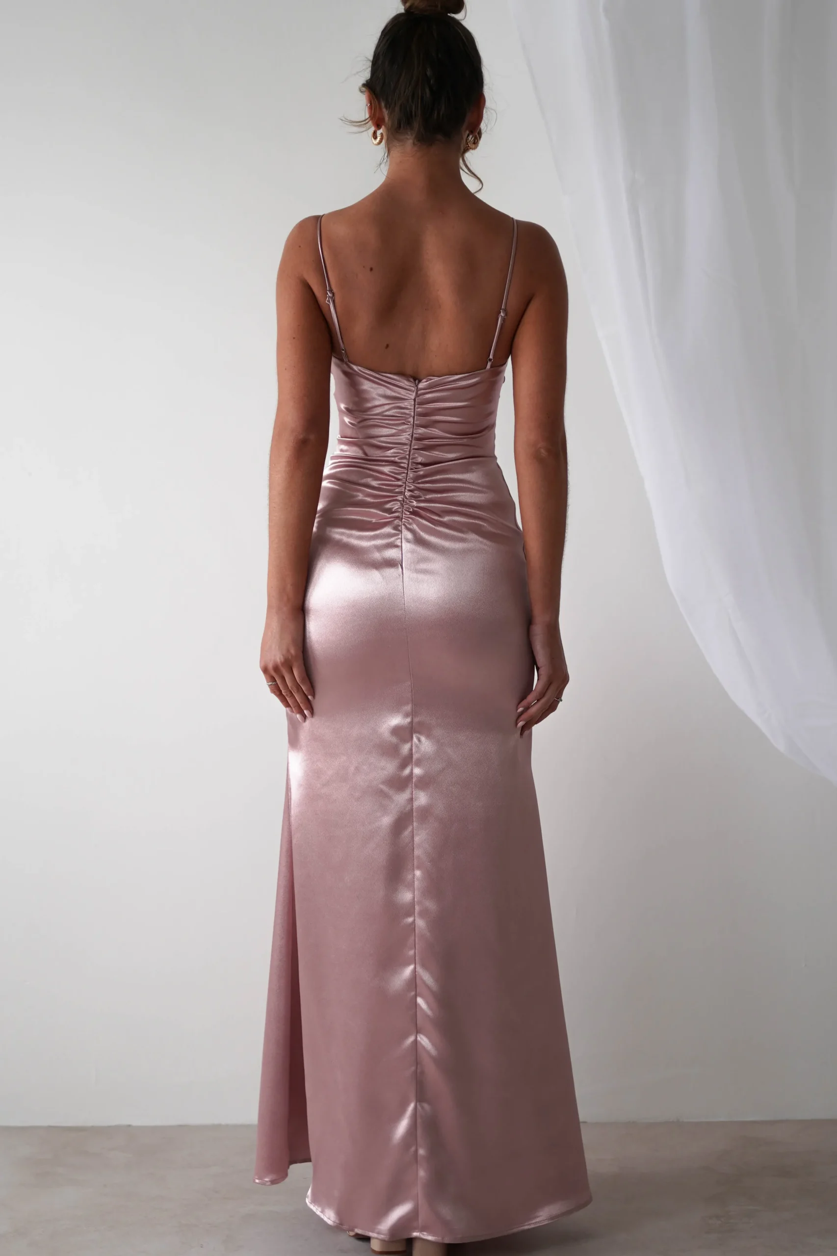 Idonia Satin Corset Gown | Rose