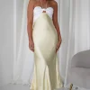 Isla Halterneck Maxi Dress | Yellow/White