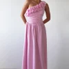 Jamie Ruffle One Shoulder Midaxi | Pink