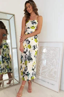 Jaylani Floral Midi Dress | Mixed Print