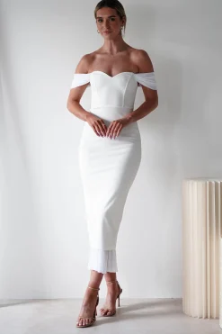 Jennifer Bodycon Midi Dress | White