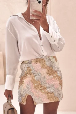 Jules Mini Skirt | Gold/Silver