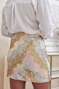 Jules Mini Skirt | Gold/Silver