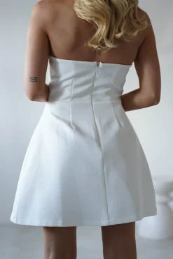 Karla Structured Strapless Mini Dress | White