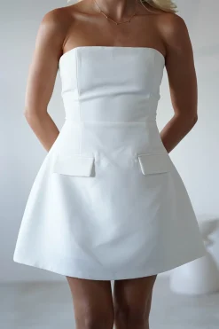 Karla Structured Strapless Mini Dress | White