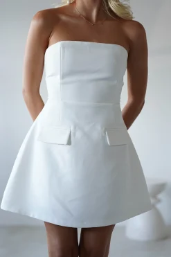 Karla Structured Strapless Mini Dress | White